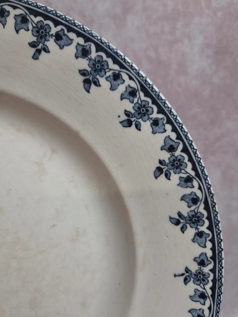 Rond schaal terre de fer Hippolyte Boulenger – Model Gagny – Oud blauw – photo 2